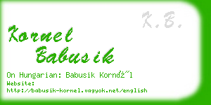 kornel babusik business card